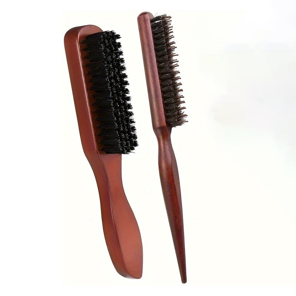 2 Piece Wooden Hair Brush Set  - Hair Care Daily Routine 评论和价格