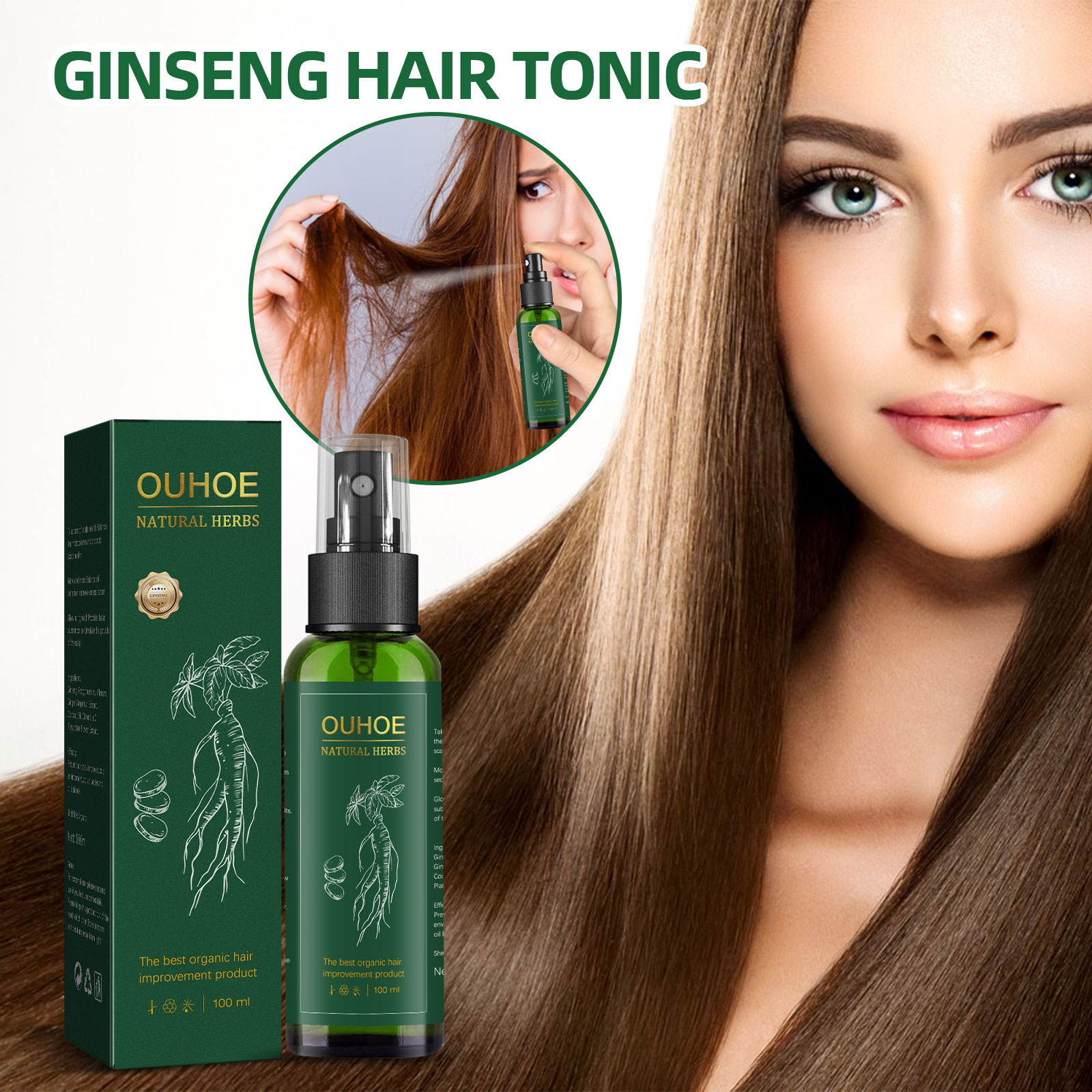Natural Herbal Ginseng Hair Ca - Hair Care Natural Products 评论和价格