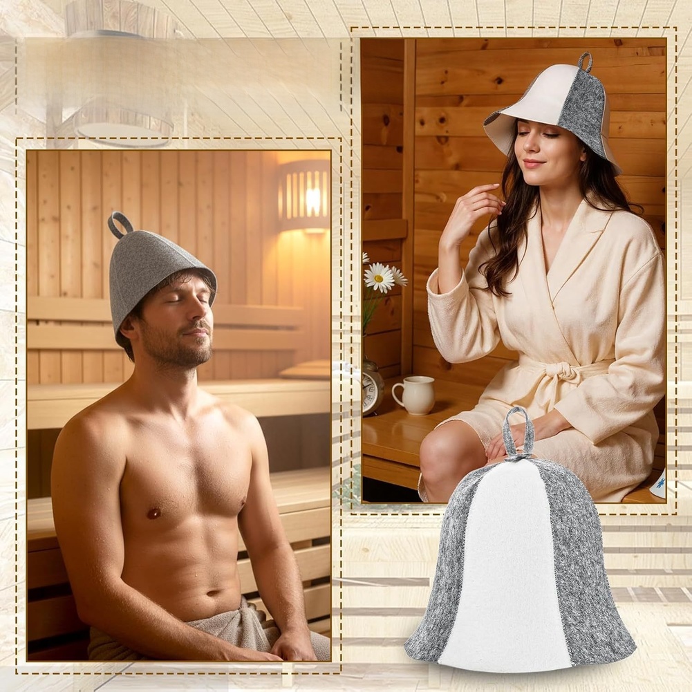 Home Sauna Gray Sauna Hat Saun - Hair Care Daily Routine 评论和价格